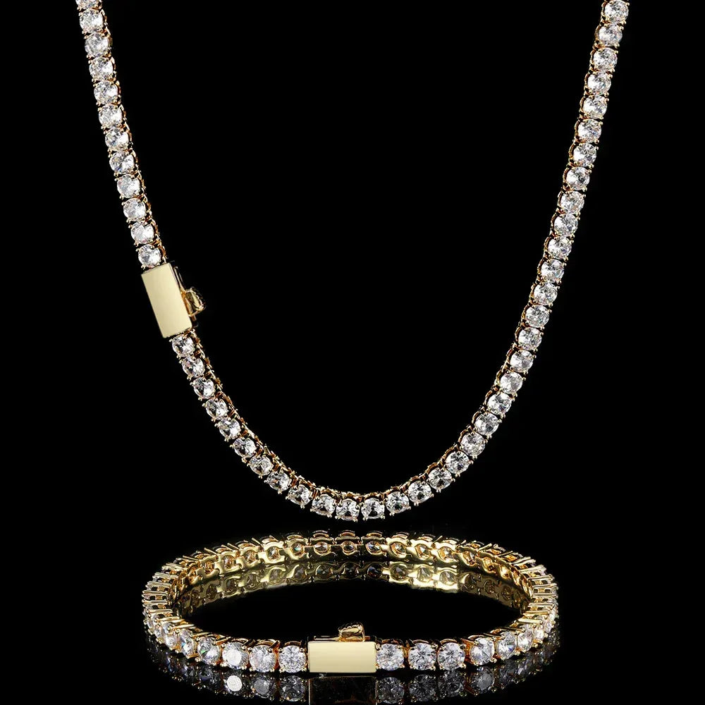 Tennis Chain Zircon Hip Hop Necklace Rapper Iced Out Chain Style for Men | Caratix Jewelry - CaratixJewelry